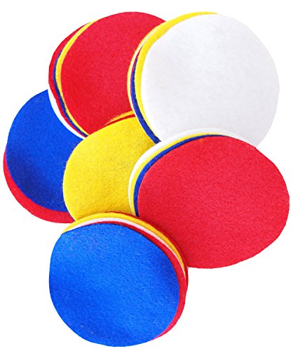 Image of Playfully Ever After Blue, Red, White & Yellow Craft Felt Circles (4 Inch - 15pc)