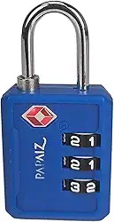 Cadeado Com Segredo Numérico 3 Dígitos Tsa Zamac 30pl Papaiz (Azul)