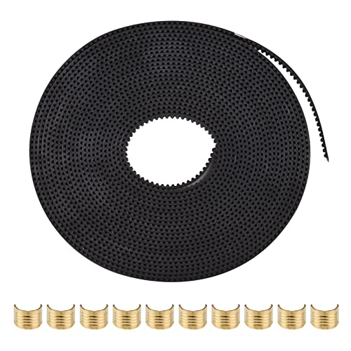 Dounan Accessoire d'imprimante 3D 2GT Largeur de courroie de distribution 6mm Longueur 5M/16,4ft avec 10 boucles en cuivre en laiton pour Ender-3 Ender-3 Pro Ceinture renforcée en caoutchouc pour