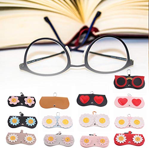 Glasses Case Portable Fashion Glasses Case Clip Bag Cute Heart Personality Sun Flower Daisy Sunglass