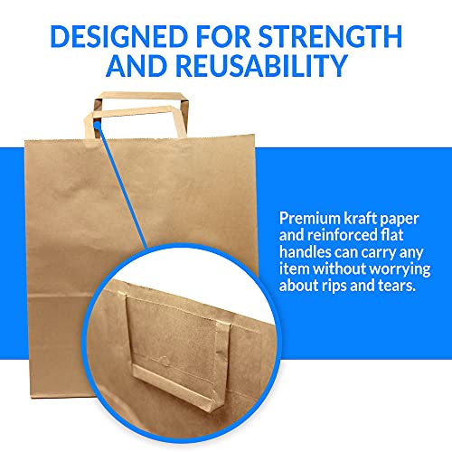 Reli. Kraft Paper Bags W/Handles (100 Pcs, Bulk) (Large 10"X6.75"X12") Brown Paper To Go/Take Out/Restaurant/Bags With Handles thumb #2