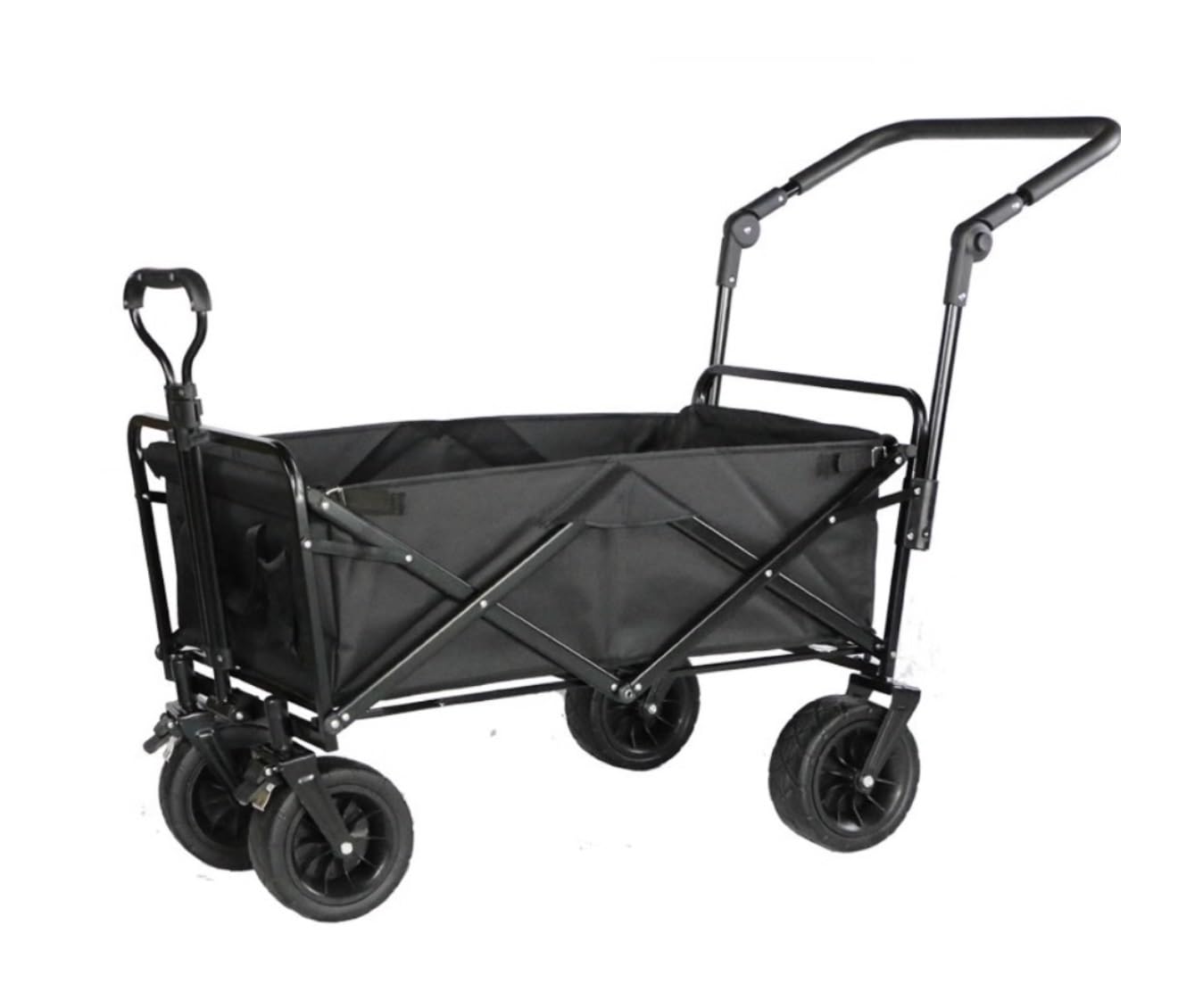 Składany Wózek Plażowy Składany Wózek Narzędziowy Handcart Garden Utility Truck Z Regulowanym Uchwytem Outdoor Pull Wagon Na Piknik Wędkarski Na Plaży Wózek Transportowy Składany(B)