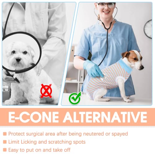 Image of BRKURLEG Small Dog Recovery Suit After Surgery Female Male, Abdominal Wound Protection, Back Zipper Spay Recovery Suit for Dogs & Cats, Soft Anti-Licking Puppy Onesie Pajamas, Cone Alternative, XL