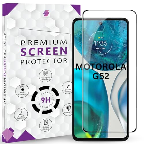 Image of Premium Tempered Glass Screen Protector Guard For Motorola G52 5G (6.6 Inch, Pack of 1) | Edge to Edge Coverage With Easy to installation kit