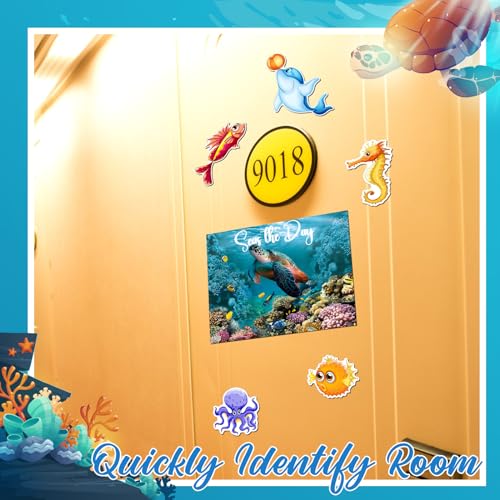 Image of Kanayu 6 Pcs Sea Animals Cruise Door Decorations Magnetic Large Ship Decorations Magnets Anchor Cruise Decor Car Fridge Magnet Decal for Carnival Stateroom Door