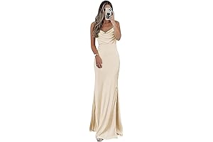 Elegant Plus Size Satin Bridesmaid Dress with Spaghetti Straps