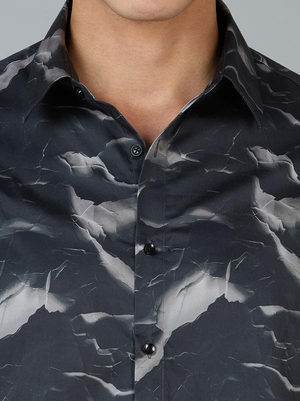 Image of MARK & ALBERT Men's 100% Cotton Printed Half Sleeves Regular Fit Shirt for Men