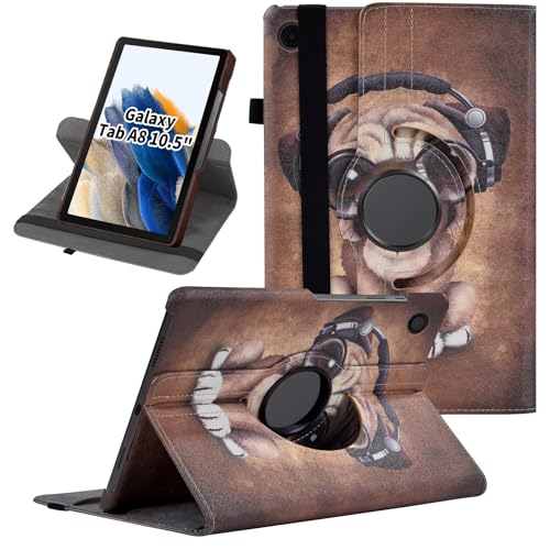 Ceysin Rotating Case for Samsung Galaxy Tab A8 10.5 Inch 2021 2022 Tablet (SM-X205N/X200N/X207), 360 Degree Rotating Protective Stand Cover with Auto Wake Sleep for Galaxy Tab A8 (Cute Dog)