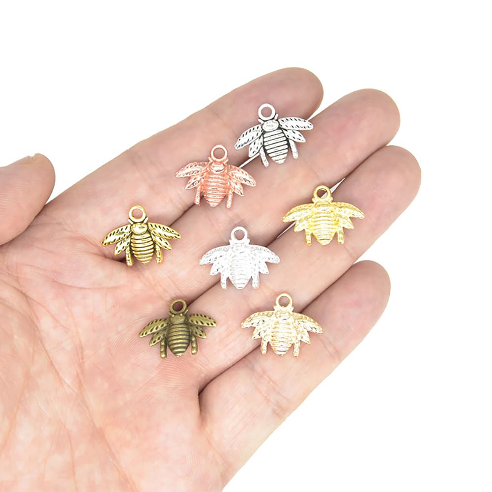 Lot De 100 Breloques Abeille En Alliage Doré - Petites Charm Pour Bijoux, Porte-clés Et Décoration