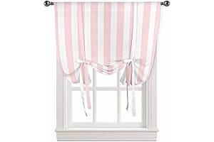 Pink Striped Tie Up Curtains 45 Inches Long: Your Ombre Brightener