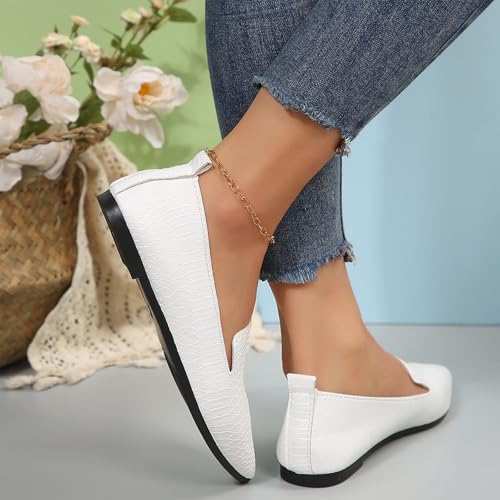 Fashion Dressy Flats for Women 2025 Pointed Toe Slip On Ballet Shoes Womens Walking Ballerina Flats Comfortable Business Casual Office Work Shoes Low Top Non-Slip Cute Ballet Loafer3