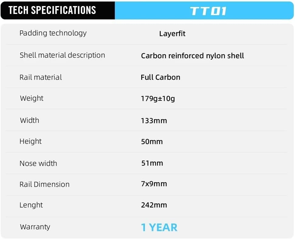 3D Printed TT Saddle 242x133mm 179g Carbon Fiber Rail Short Nose Aero Design for Time Trial Triathlon Bicycle Parts