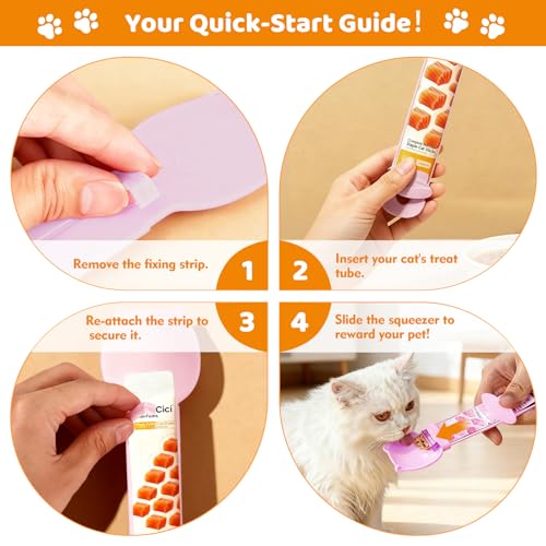Cat Treat Spoon, 3PCS Multifunctional Lickable Cat Treat Spoon Squeeze, Essential Tool for Cats Treats with Wet Food and Liquid Snacks, in Yellow Green Pink - Image 4