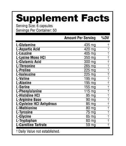 Nutrabio Amino 3894, Amino Acid Capsules With Bcaa And Eaa's, Full Spectrum Amino Recovery Matrix - 300 Capsules #TOP1