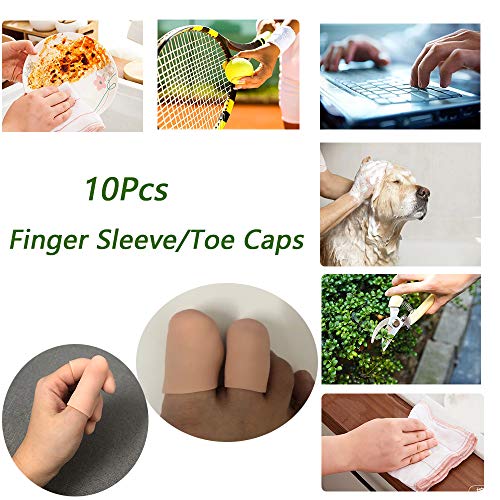 Gel Finger Protectors Finger Caps Silicone Fingertips Protection - Finger Cots Great for Trigger Finger, Finger Arthritis, Finger Cracking and Other Finger Pain Relief(Nude, Medium) - Image 5