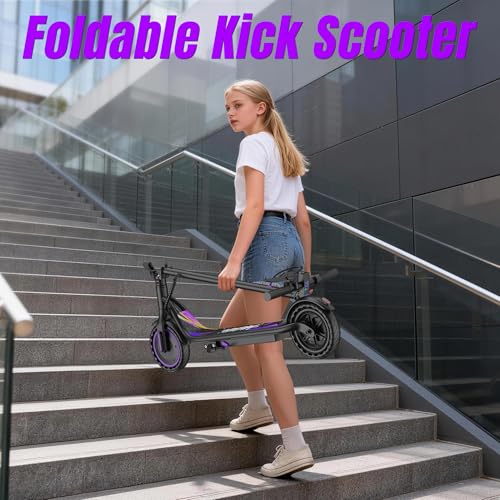 Image of Electric Scooter,350 /500W Powerful Motor,15-28 Miles Long Range,Dual Braking System,19 /22 Mph Speed,8.5 /10 inch Foldable E Scooter with Solid Tires