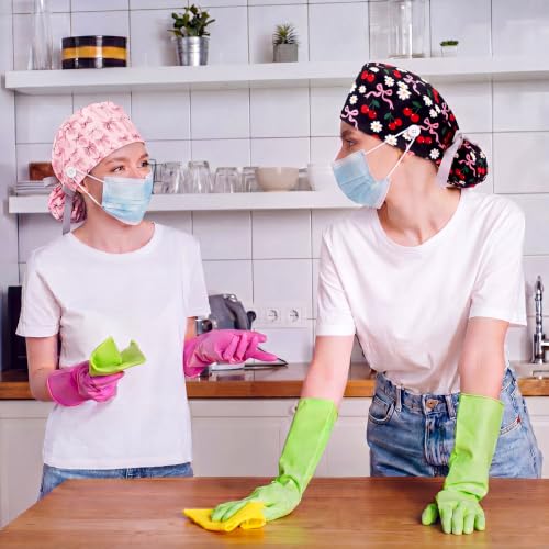 Image of Honoson 6 Pcs Scrub Caps Women with Buttons