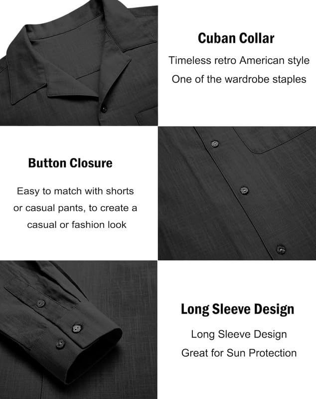 Image of Combo of Men's Casual Cotton Blend Shirt || Long Sleeve Button Down with Spread Collar | Lightweight Breathable Fabric | Stylish Solid Shirt for Beach, Office & Everyday Wear Pack of 2