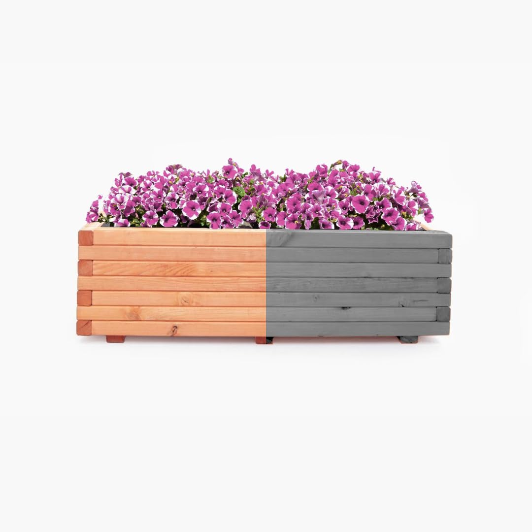 Mega Holz Pflanzkübel Pinie Lasiert 100x40 cm - Massiv & wetterfest - Fertig montierter Blumenkübel aus Kiefernholz - Rustikaler Blumentopf für Garten, Balkon & Terrasse, witterungsbeständig & robust