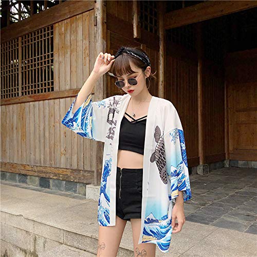 Summer Womens Beach Kimono Wear Cover up Swimwear Beachwear Bikini Cardigan White - Thumbnail 4