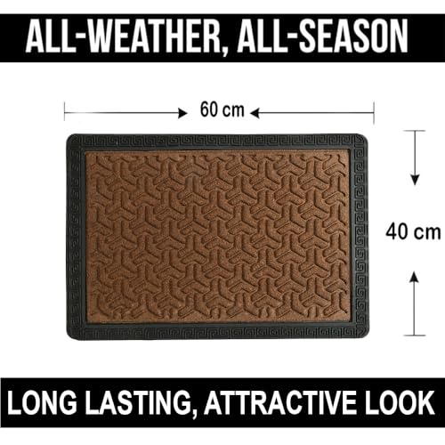 Image of JOGI KART Indoor /Outdoor Heavy Duty Doormat Natural Rubber Sturdy for All Season Water Absorbent /dust Resistant Entrance Doormat for Elegant Look