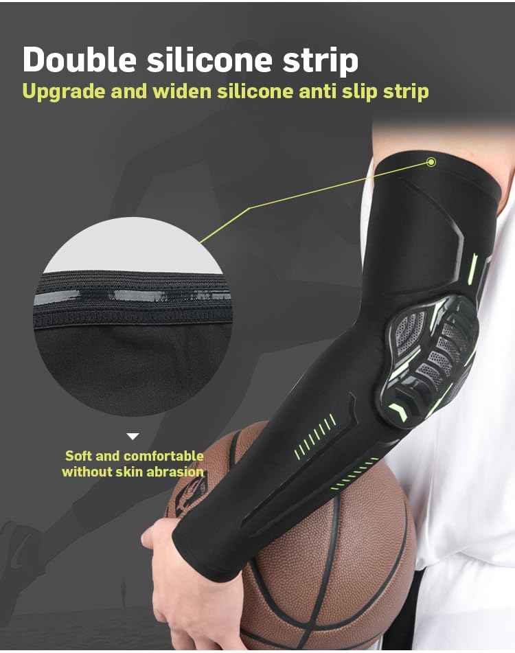 Image of Leosportz Arm Sleeves for Riders with Protection Pads(1pc) - Elbow Sleeves for Men Women Gym Workout | UV TAN Protection Sleeves for All Season