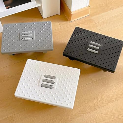Descanso para pies oscilante ergonómico con rodillos masajeadores, ángulo ajustable, soporte postural antideslizante, taburete para pies gris miniatura 7