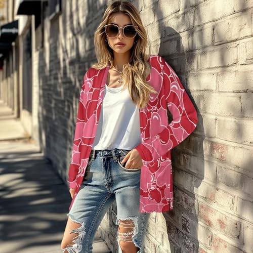 Image of Womens Open Fron Cardigan Sweaters Long Sleeve Oversized Casual Tops Loose Lightweight Daily Coats with Pockets
