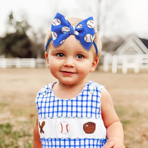 Baseball Baby Bows 0-6 Months Red Hair Bow Sport Baby Headband Soccer Bows for Girls Baseball Hairband Infant Bows Headband Game Hair Accessories2
