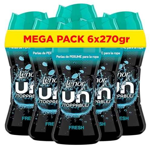 Lenor UNstoppables Perfume Beads for Clothes, 133 Washes (6 x 270g), Freshness Enhancer with Fresh Fragrance Lenor UNstoppables Perfume Beads for Clothes, 133 Washes (6 x 270g), Freshness Enhancer with Fresh Fragrance