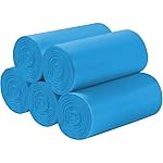 5 Rolls Small Trash Bags - 200 Counts Durable 4 Gallon Small Garbage Bags for home office kitchen Bathroom Bedroom Trash Can linersBlue