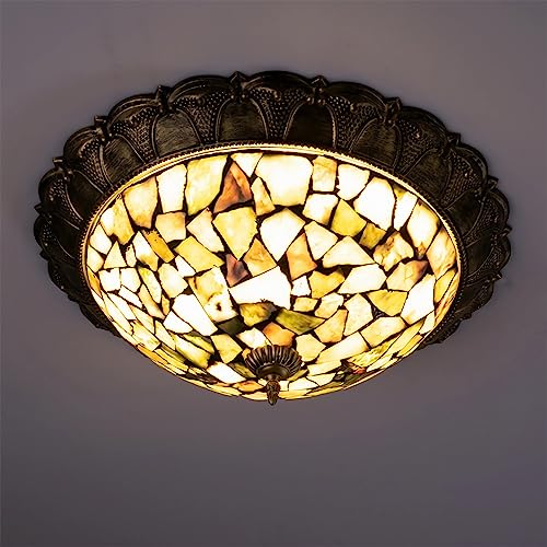 Plafón LED estilo Tiffany de conchas para un dormitorio cálido 2