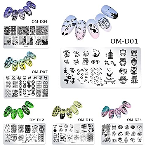 LFYOU 4 Stück Bildschablonen Nail Art Stamping Schablonen Maniküre Drucken Bild Designs Nagel Stamping Platte Salon – Bild 6