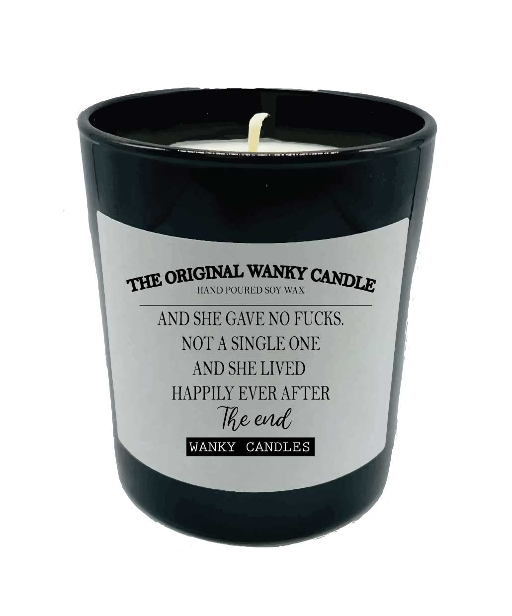 Wanky Candle - and She Gave No F***s | Sarcastic & Hilarious Black Jar Candle