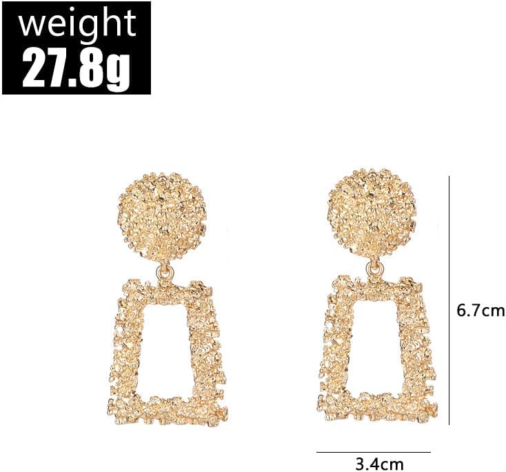 Boho Geometric Dangle Earrings Trapezoid Shape Gold for Women Gift - Image 5