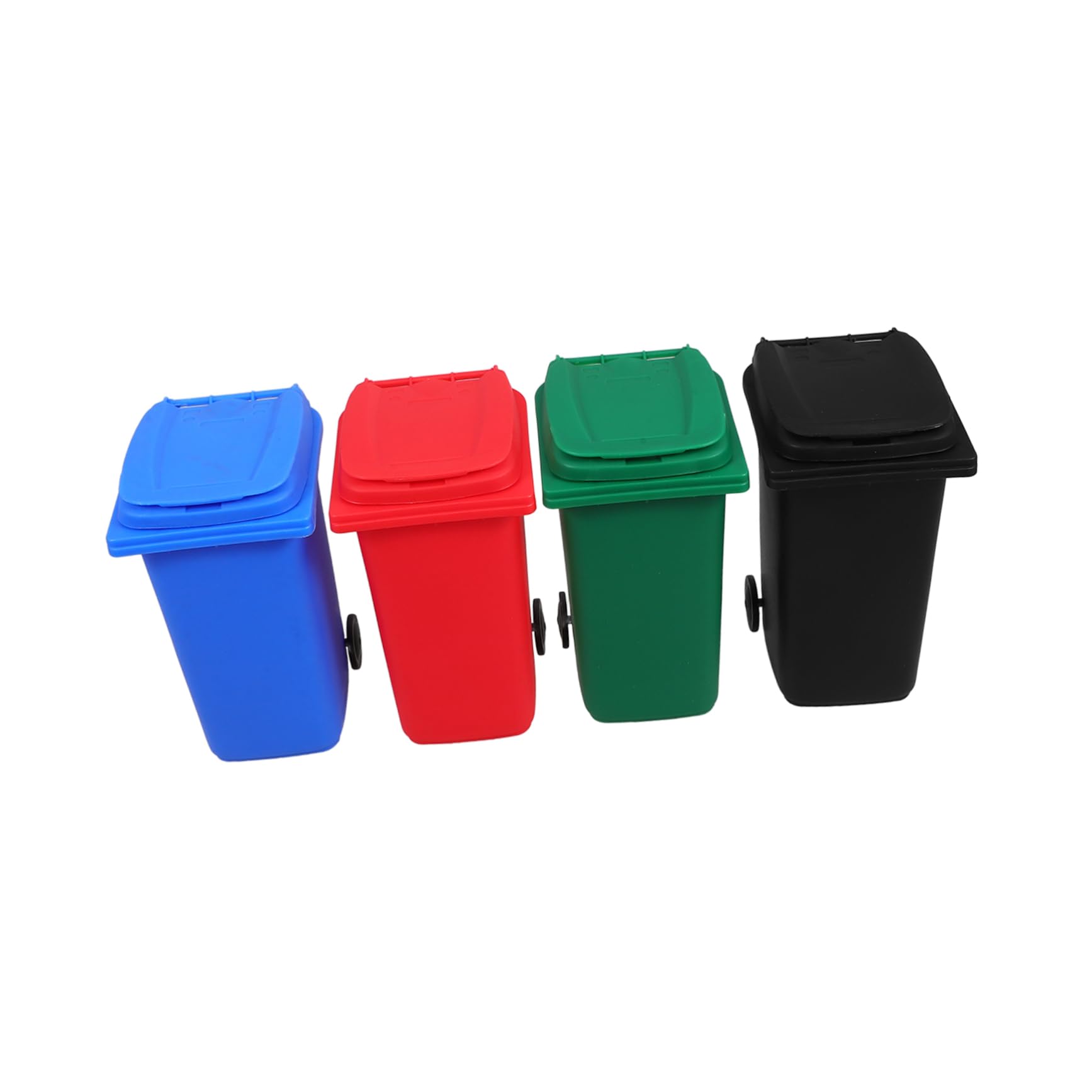 Operitacx 16stücke Mini Mit Deckel Schwarz Blau Grün Und Rot Multifunktionale Stiftehalter Und Makeup Pinsel Organizer Für Schreibtisch Und Kosmetikbedarf