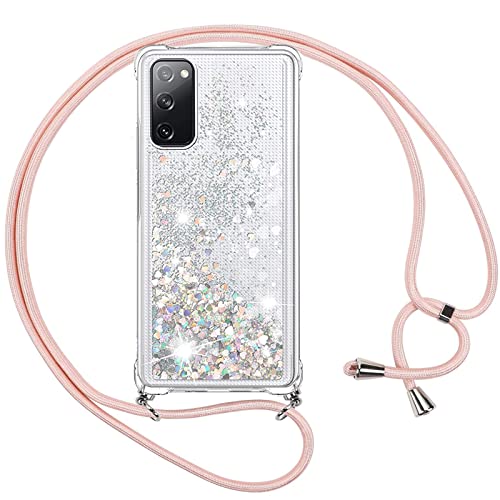 WeiCase Silicona Funda Compatible con Samsung Galaxy S20 FE / S20 FE 5G, Carcasa Transparente Caso de Arena movediza Cover con Ajustable Collar Cordón para Samsung Galaxy S20 FE Cover