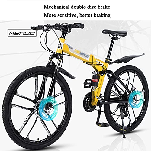 LiRuiPengBJ Kinderfahrrad 26 Zoll Faltbares Mountainbike, Vollgefederte Stadträder mit Doppelscheibenbremse 27-Gang-Mountainbike, für Männer und Frauen (Size : 26inch27 Speed) – Bild 5