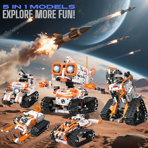 STEM Robotics Kit for Kids Ages 8-12 8-14+, 5-in-1 Remote/APP Control Coding Robot, Educational Engineering Building Toys with Programming, Science Projects Great Gift for Boys & Teens - Image 3