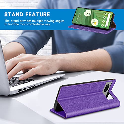 ZZXX for Google Pixel 7 Wallet Case Strong Magnetic 6.3 inch,Purple - image 5