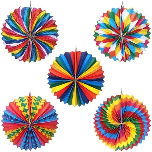 Laterne mit Bunten Motiven,5 Stück Bunten Papierlaterne für Sankt Martin und Halloween,Lampions,Martinslaterne für Kinder Laternenumzug
