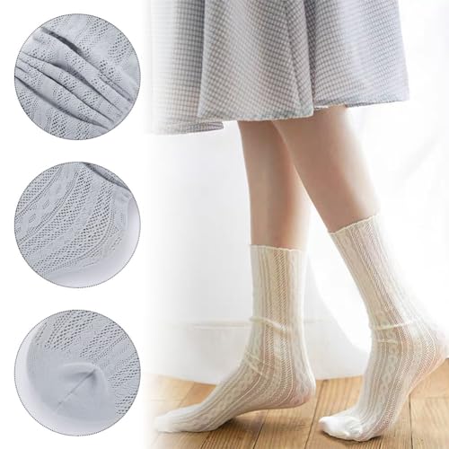 Image of 6 Pairs Women Lace Socks Mesh Sheer Ankle Socks Summer Through Transparent Thin Tulle High Sock Decorated Slouch Socks