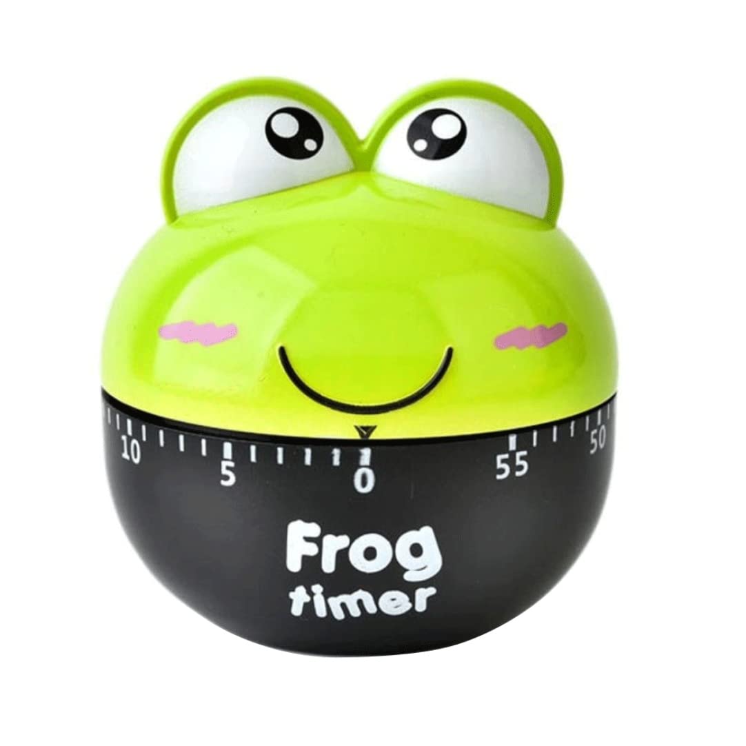 Syglawnd Colorful Kitchen Timer Clock 50 Min Frog Cooking Timers Cartoon Mechanical Countdown For Daily Use