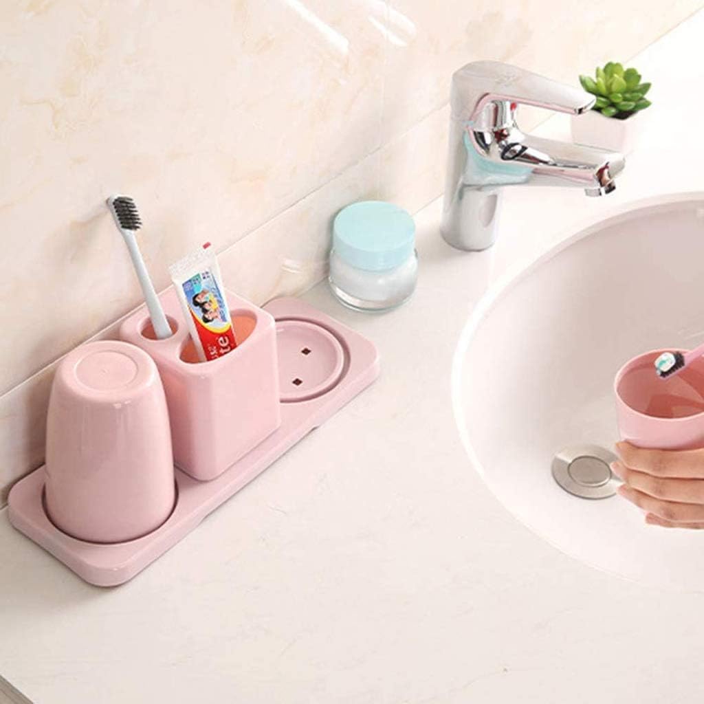 Household Toothbrush Holder, Plastic Multifunctional Toothbrush Holder, Mouthwash Cup Set(Gray)