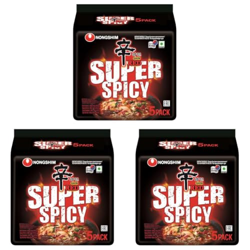 Image of Nongshim Shin Red Super Spicy Instant Noodle, 21.16 oz / 600 grams (Pack of 3)