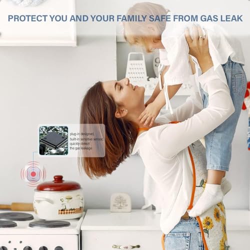 Image of Gas Leak Detector Gas Alarm with Digital Display Voice Alert 85dB Plug in Combustible Gas Leakage Detector for LPG LNG Natural Gas Kitchen Home Safety Security Sensor Device