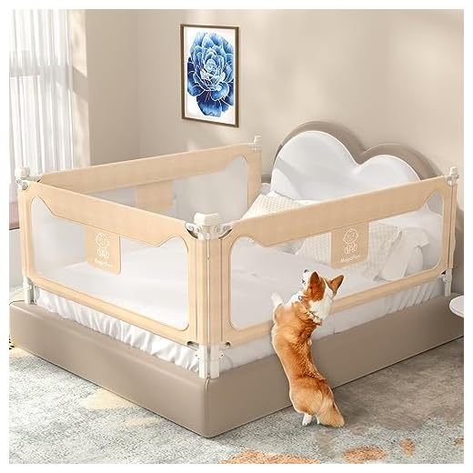 Bed Rails for Toddlers, Extra Tall Specially Designed for Twin, Full, Queen, King Size - Safety Bed Guard Rails for Kids (1 Side:78.74"(L) x27"(H), Khaki)