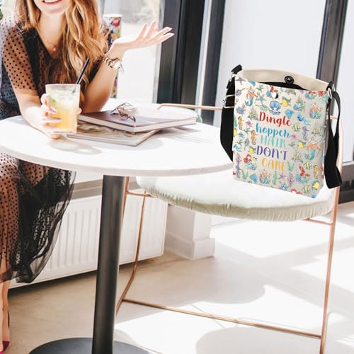 FUSTMW Fish Princess Gifts for Fish Lovers Ariels Crossbody Bag Dingle Hoppch Hair Don’t Care Cross Body Bucket Bag4