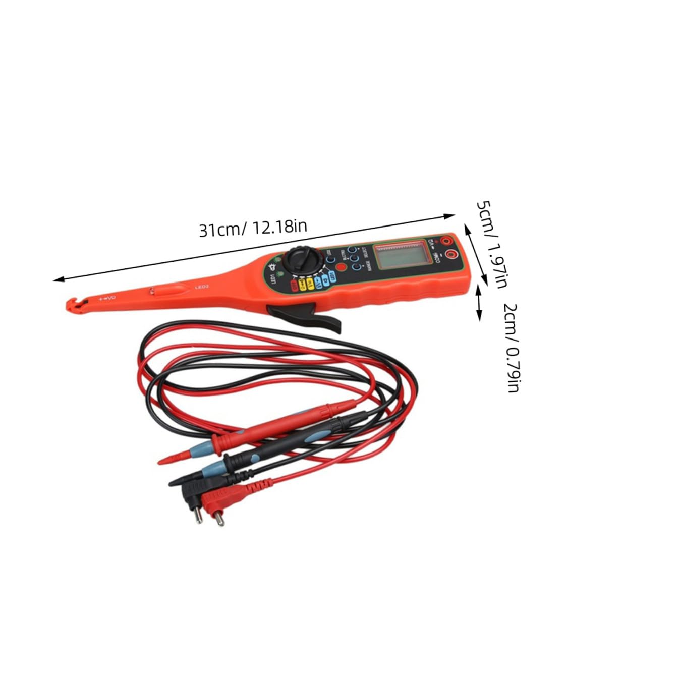 Testeur de Tension Automobile Multifonction Rouge en Plastique