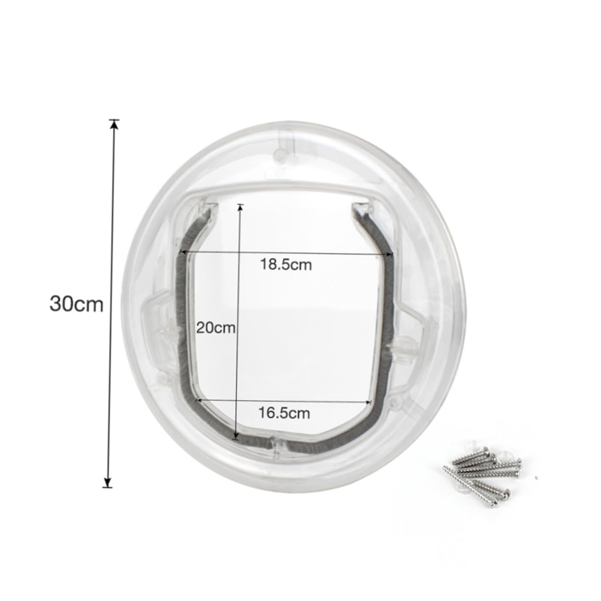 HEMOTON Round Glass Pet Door Cat Dog Entry Exit Door Hole Easy Install Magnetic Secure
